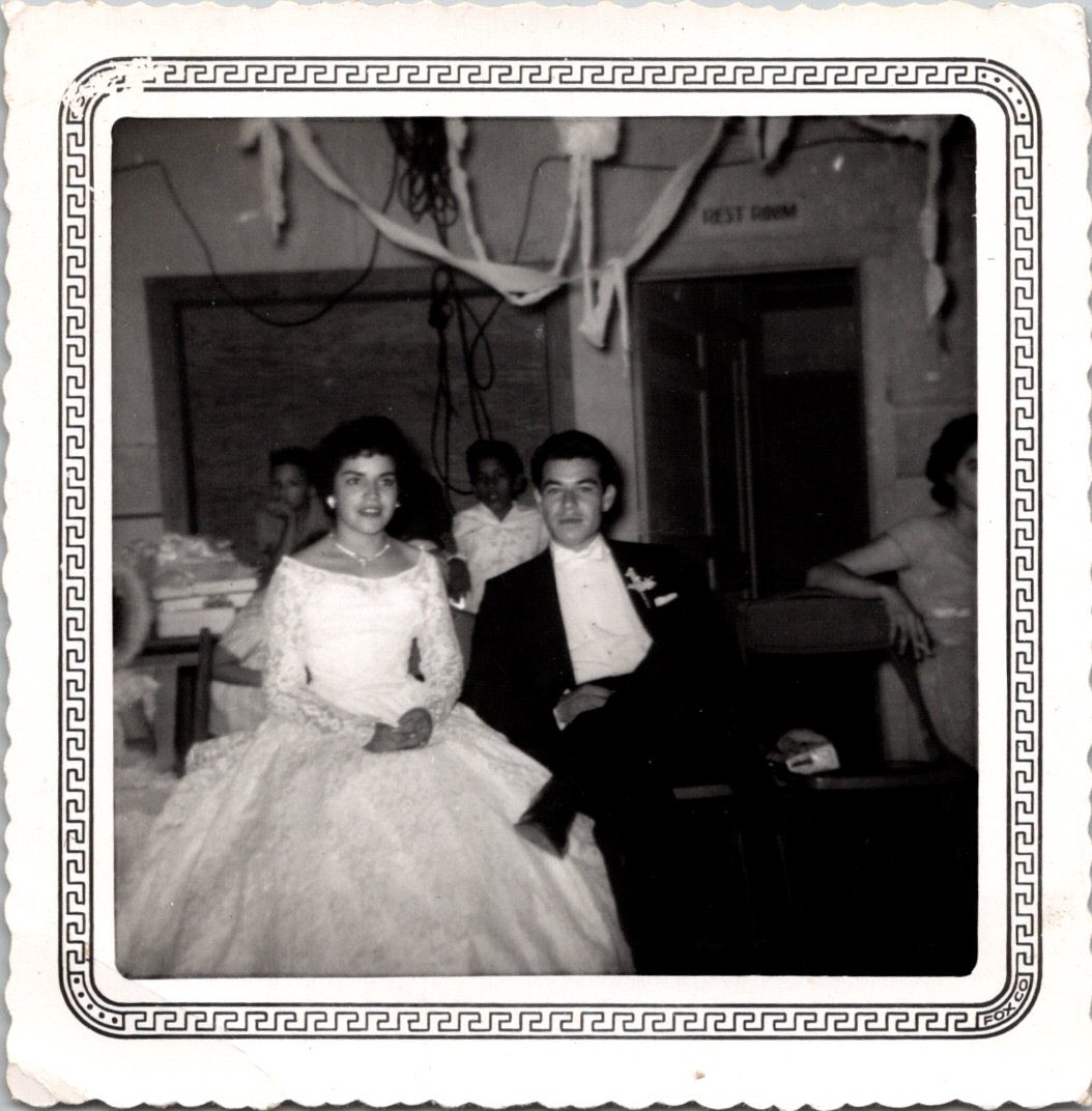 Vintage 1950s-60s Wedding Photo Bride & Groom Black & White Original Snapshot Vintage 1950s-60s Wedding Photo Bride & Groom Black & White Original Snapshot