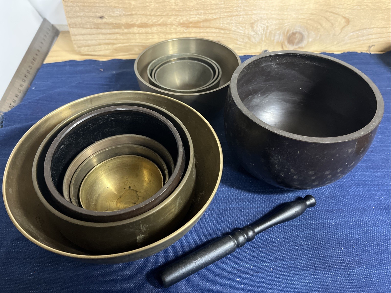 Vintage Japanese Temple Orin Singing Bowl Set 11 Vintage Japanese Temple Orin Singing Bowl Set 11