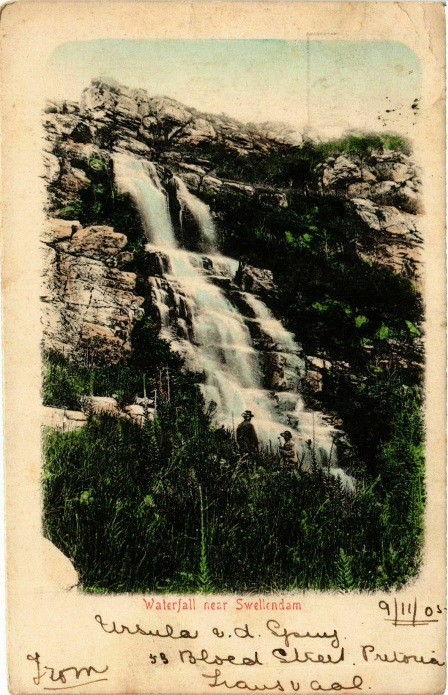Old postcard AK Waterfall near Swellendam SOUTH AFRICA (832401)