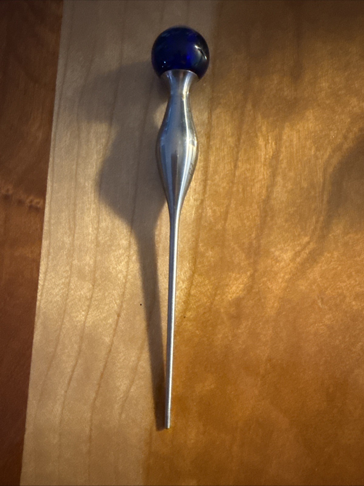 Vintage Bombay Sapphire Shao-Pin Chu Cocktail Olive Pick Cobalt Blue Ball 3.75”