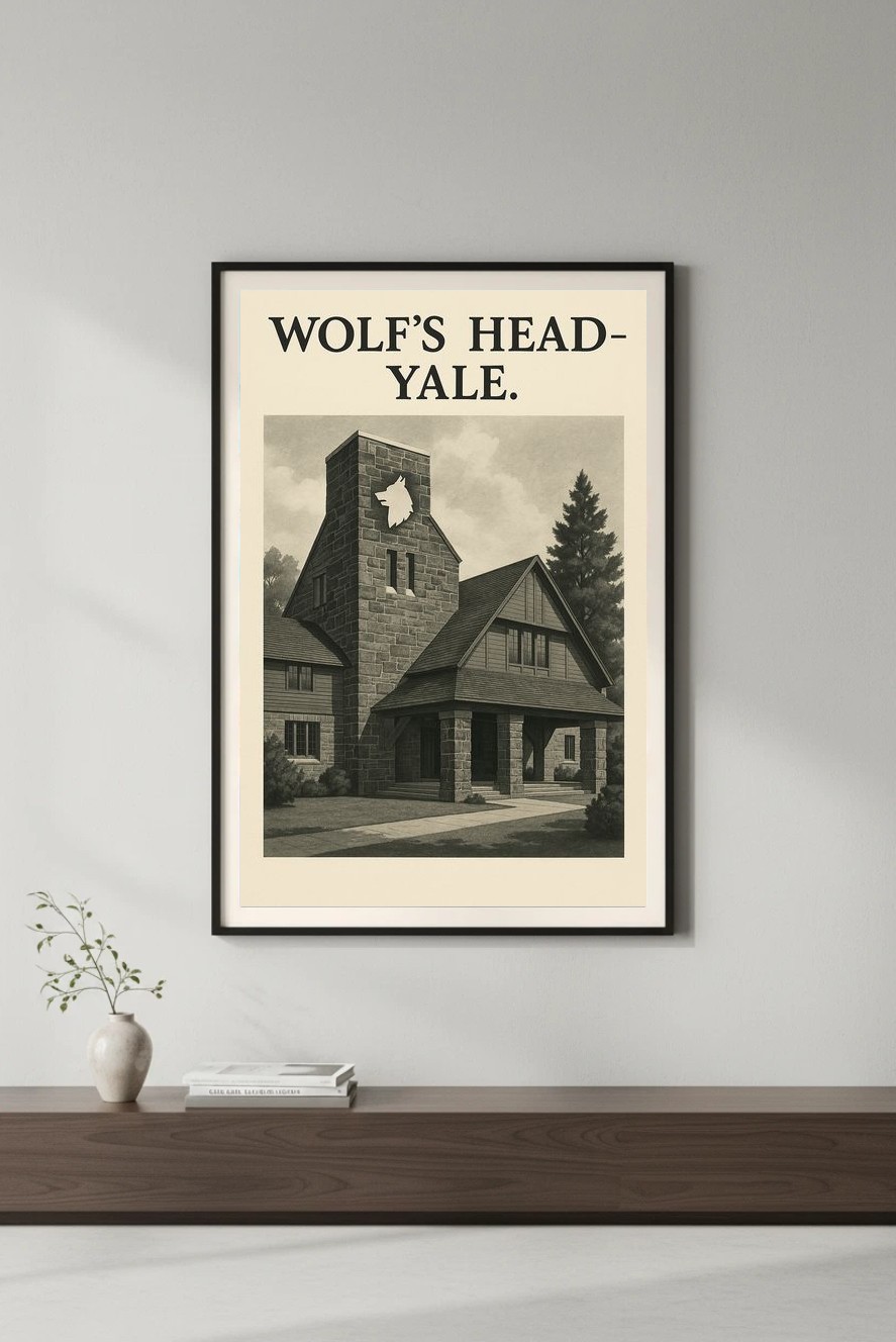 Yale Wolf\'s Head Society Poster 🐺🏛️ - 16x24” Premium Art Print 200GSM 💎