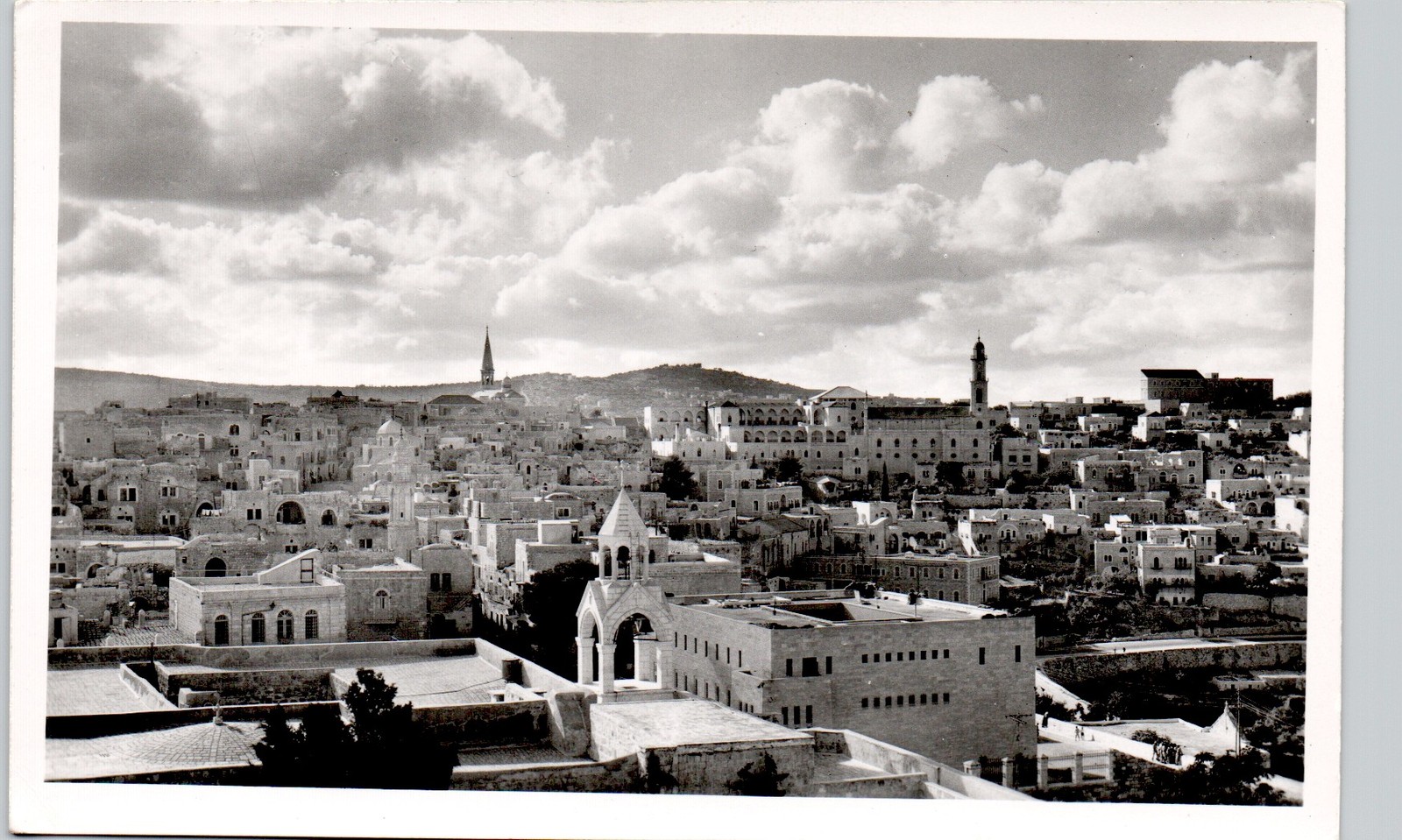 GENERAL VIEW bethlehem israel c1950 postcard real photo rppc palestine