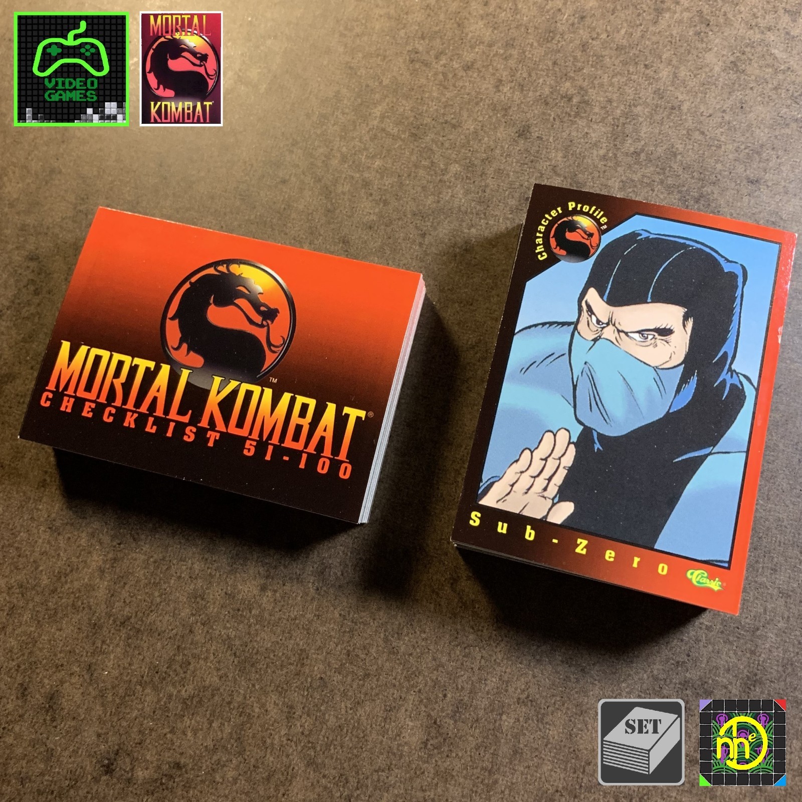 1994 Classic Mortal Kombat Series 1 - Complete Base Card Set of 100