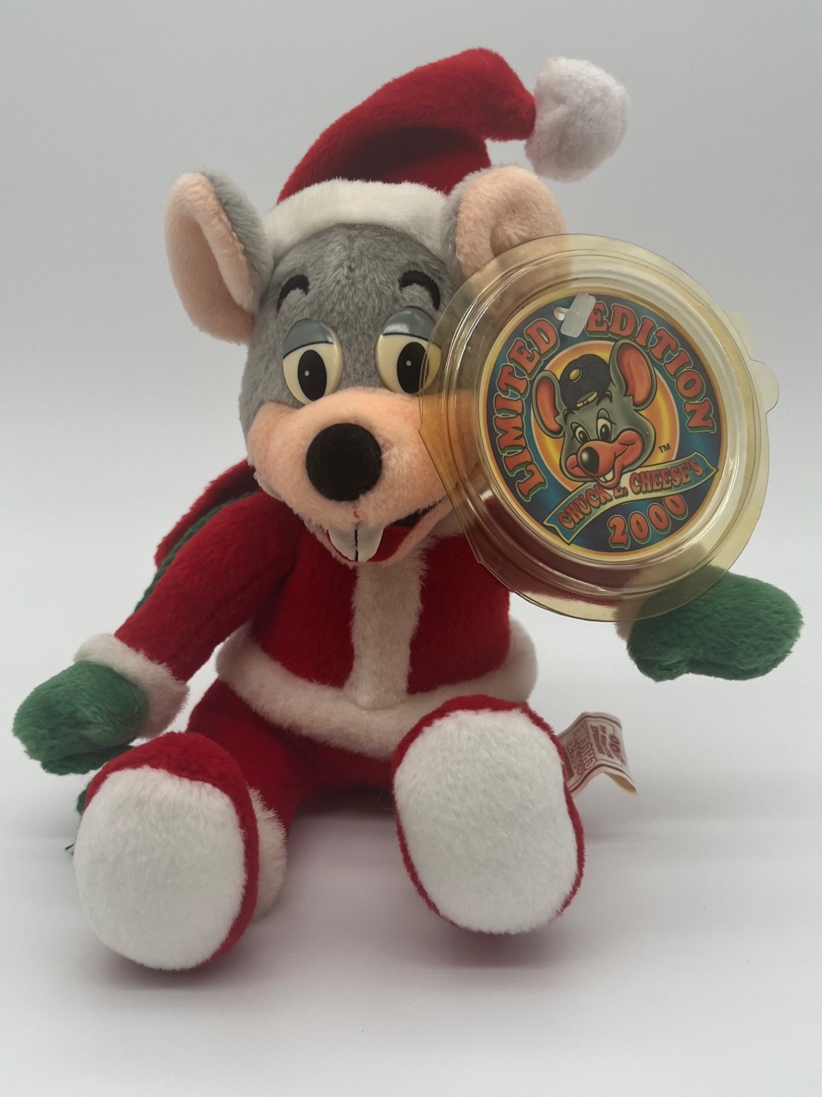 Vintage 2000 Chuck E Cheese Santa Plush Limited Edition Holiday Series1 MINT TAG