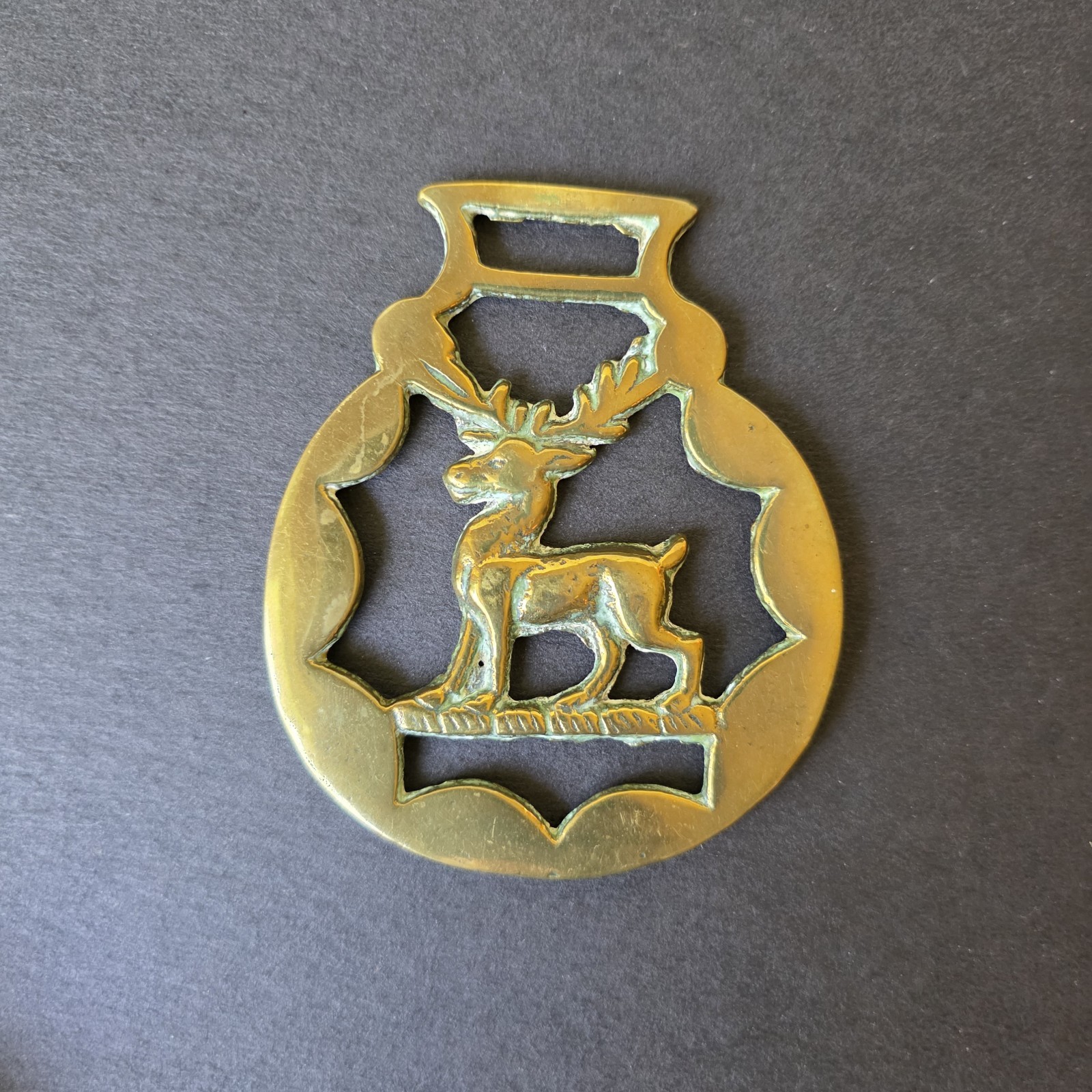 English HORSE BRASS Medallion, HARNESS-BRIDLE Ornament 