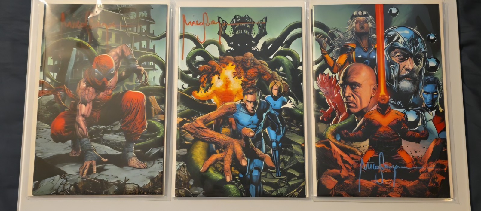 NYCC 26 MIDNIGHT X-MEN FANTASTIC FOUR SPIDERMAN 1 MICO SUAYAN VIRGIN SET SIGNED NYCC 26 MIDNIGHT X-MEN FANTASTIC FOUR SPIDERMAN 1 MICO SUAYAN VIRGIN SET SIGNED