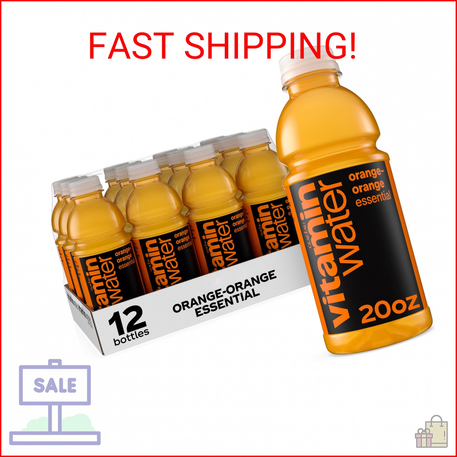 vitaminwater Essential Orange-Orange, Flavored Water Beverage, 20 fl oz Bottles, vitaminwater Essential Orange-Orange, Flavored Water Beverage, 20 fl oz Bottles,