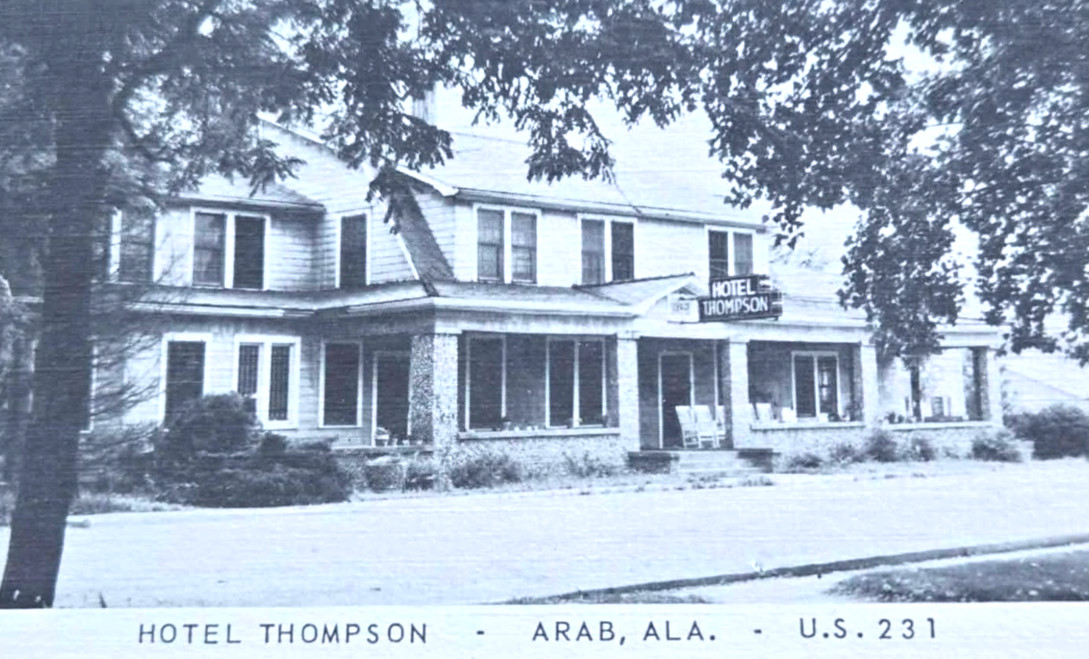1940 Hotel Thompson Arab Alabama AL Vintage Linen Postcard 1940 Hotel Thompson Arab Alabama AL Vintage Linen Postcard