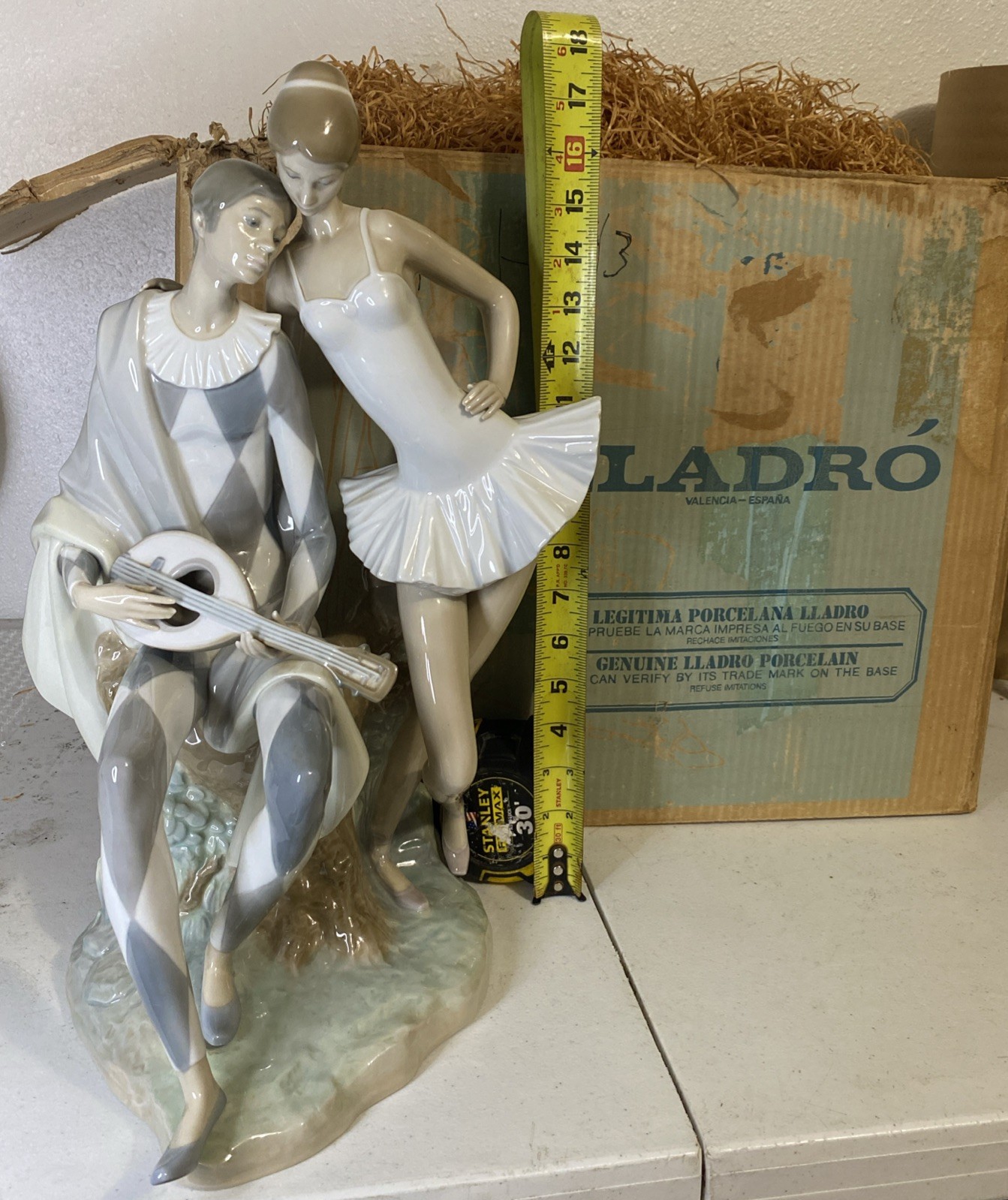 Lladro Romantic Ballet Harlequin Jester retired Figurine Vintage Porcelain W/box