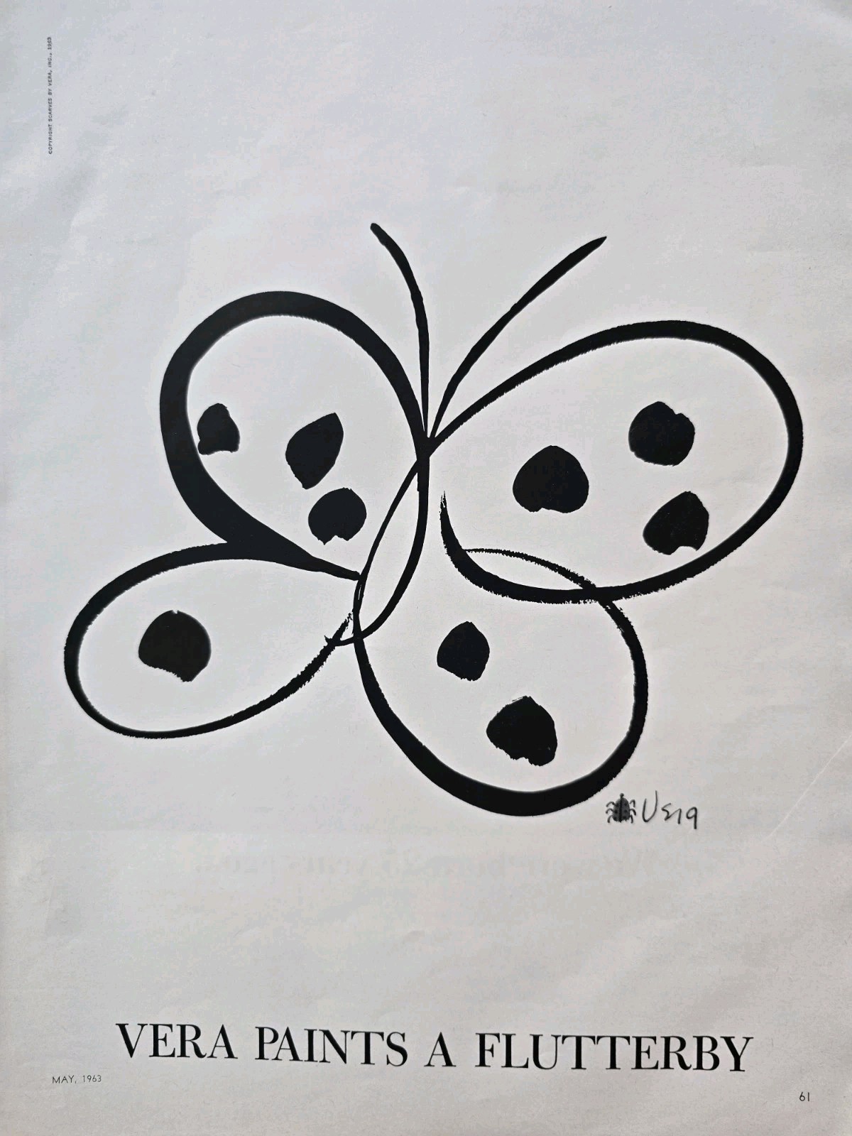 1963 Women\'s Vera Paints  A Flutterby vintage butterfly Art ad 