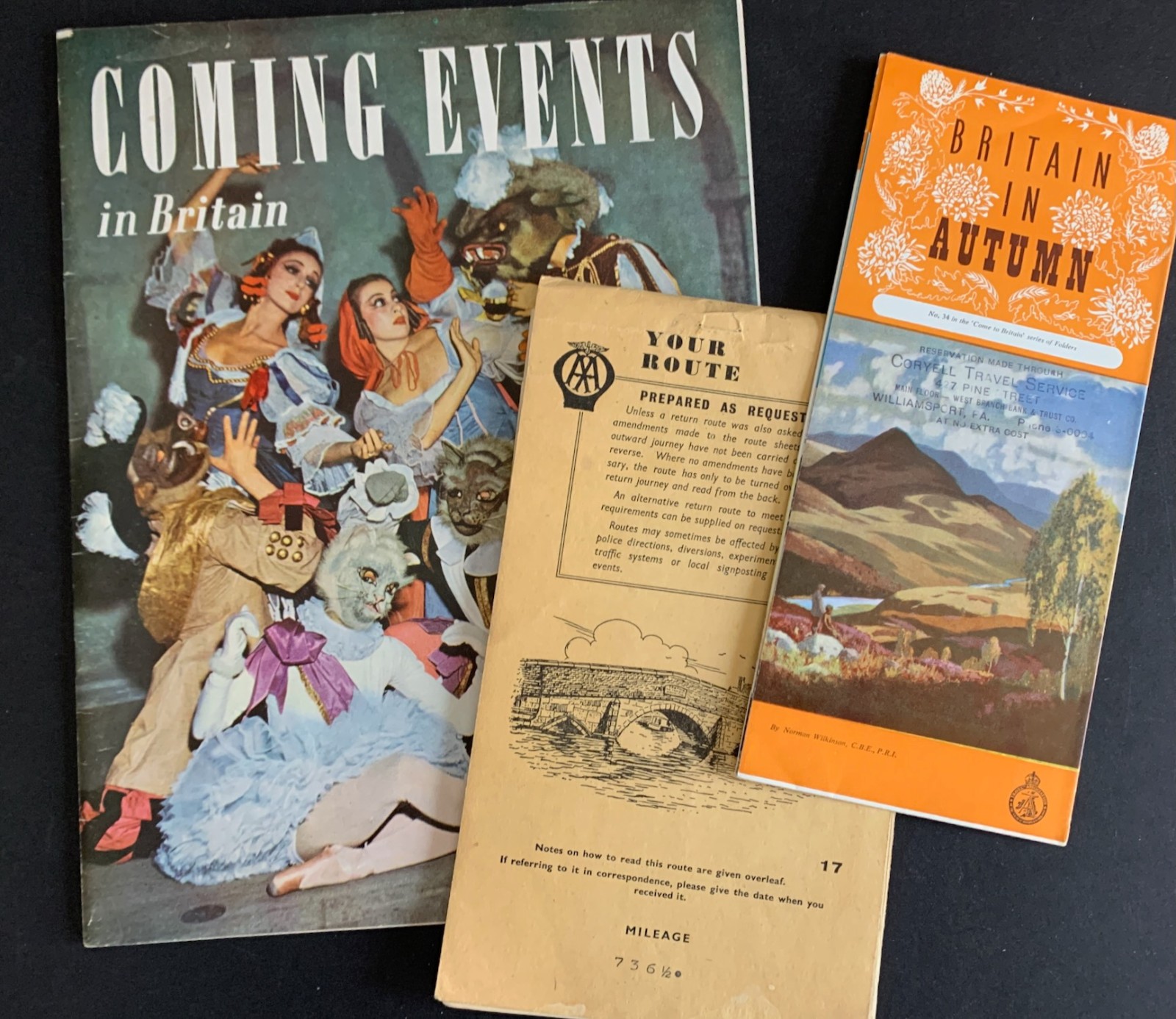 British Tourism 1950s Tour Map Pack, Events Magazine & Autumn Brochure
