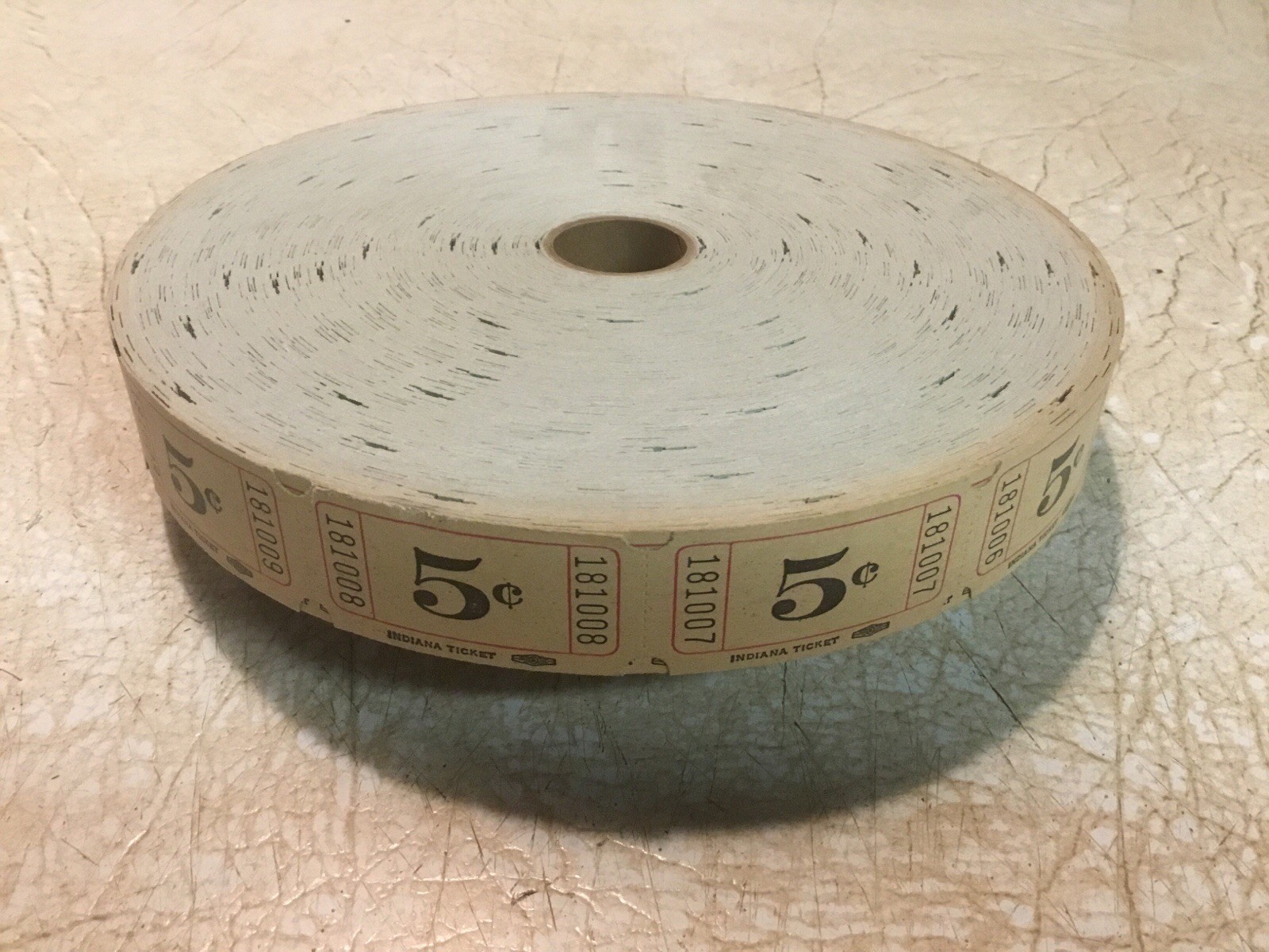 Vintage/antique amusement park ticket Roll 5 Cent NEW Indiana Ticket Company Vintage/antique amusement park ticket Roll 5 Cent NEW Indiana Ticket Company