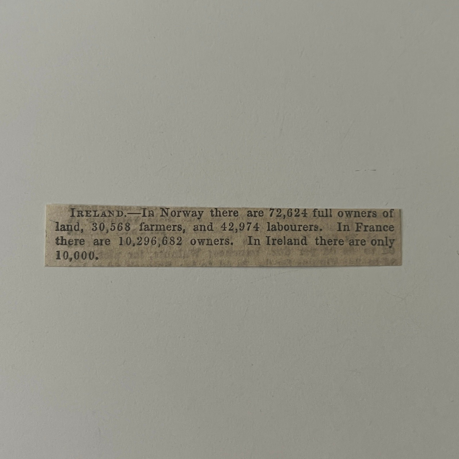 Ireland In Norway Full Owners of Land Farmers 1844 London Clipping SAI5-S8 Ireland In Norway Full Owners of Land Farmers 1844 London Clipping SAI5-S8