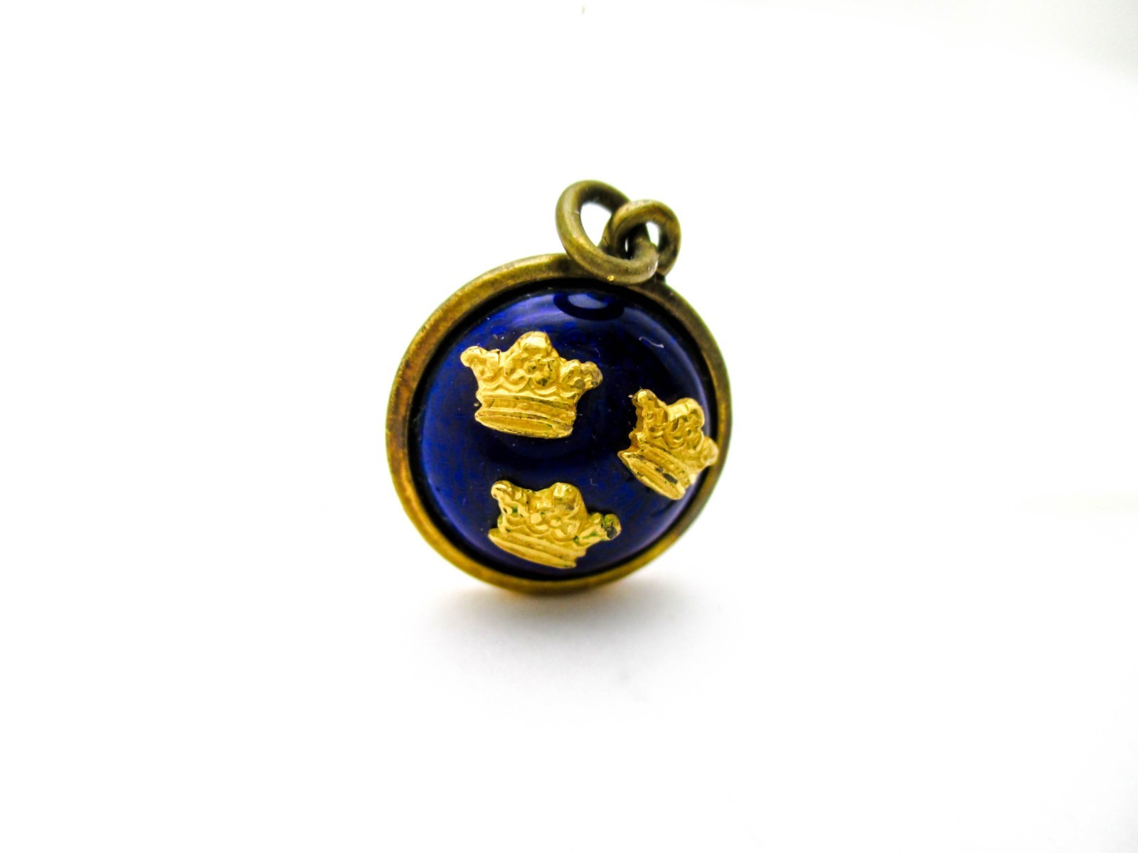 Vintage Sweden Enamel Royal Three Crown Charm Vintage Sweden Enamel Royal Three Crown Charm