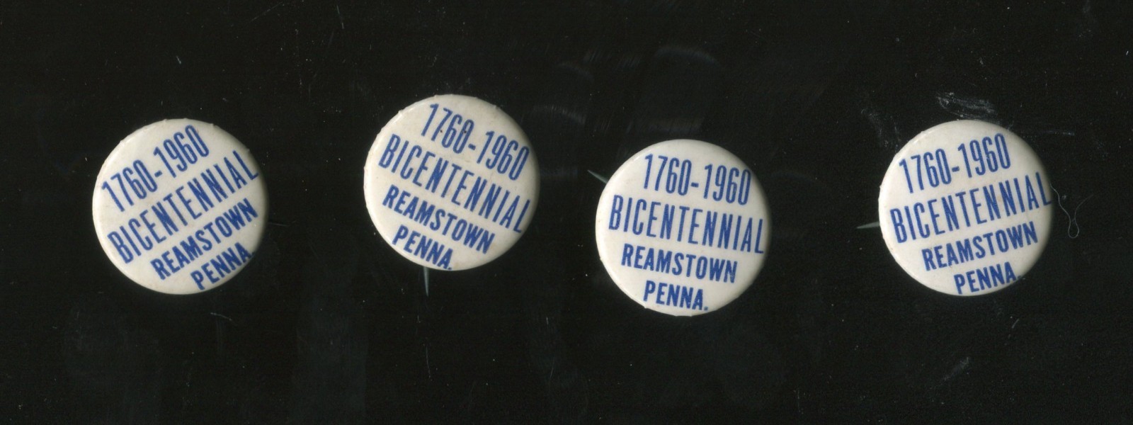 Vintage Pinback Button 1760-1960 Bicentennial Reamstown Pennsylvania 