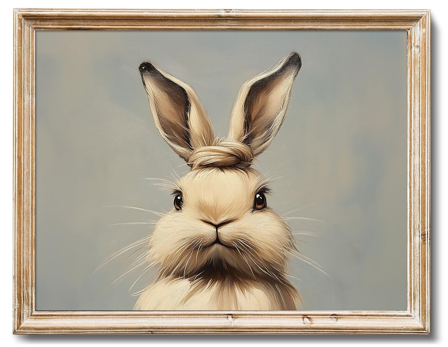 RETRART Vintage Easter Bunny Wall Art Antique Rabbit Print, Muted Spring Decor,