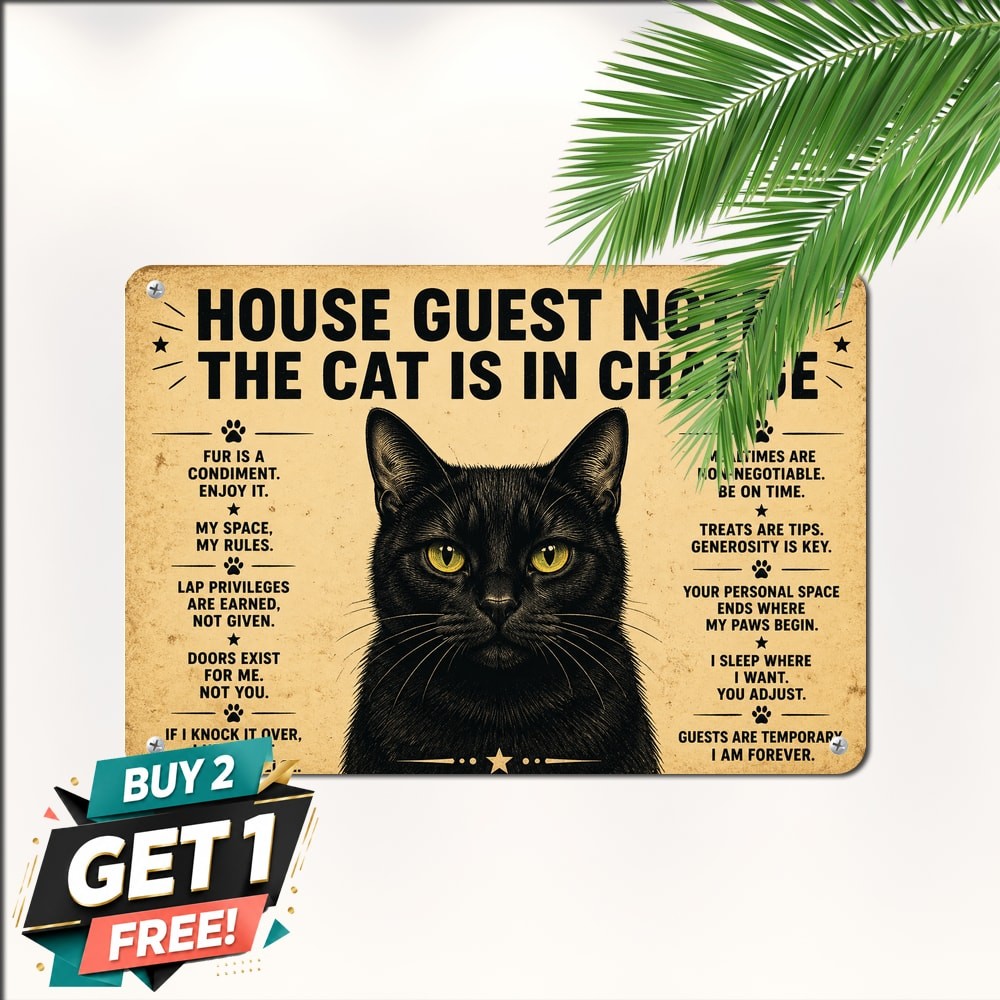 Visiting Our House Rules Funny Tin Sign House Guest Warning Metal Plaque 8x12