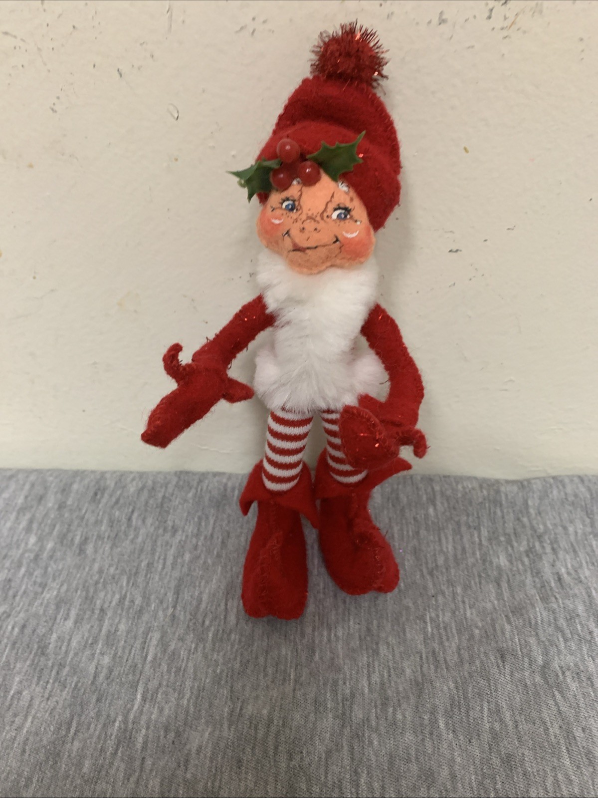 Vintage Annalee 2004 Christmas Pixie Elf Striped Pants 6”