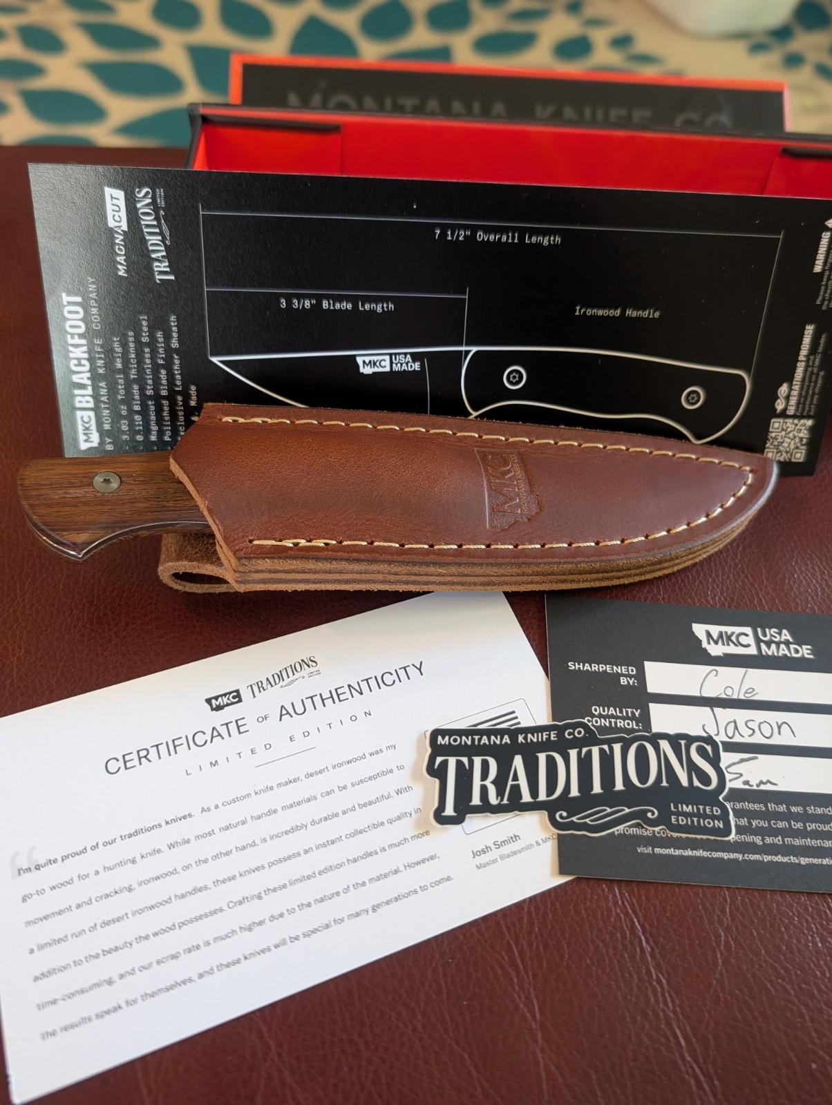 Montana Knife Co. MKC Traditions Blackfoot 2.0 - Ironwood - Polished MagnaCut Montana Knife Co. MKC Traditions Blackfoot 2.0 - Ironwood - Polished MagnaCut