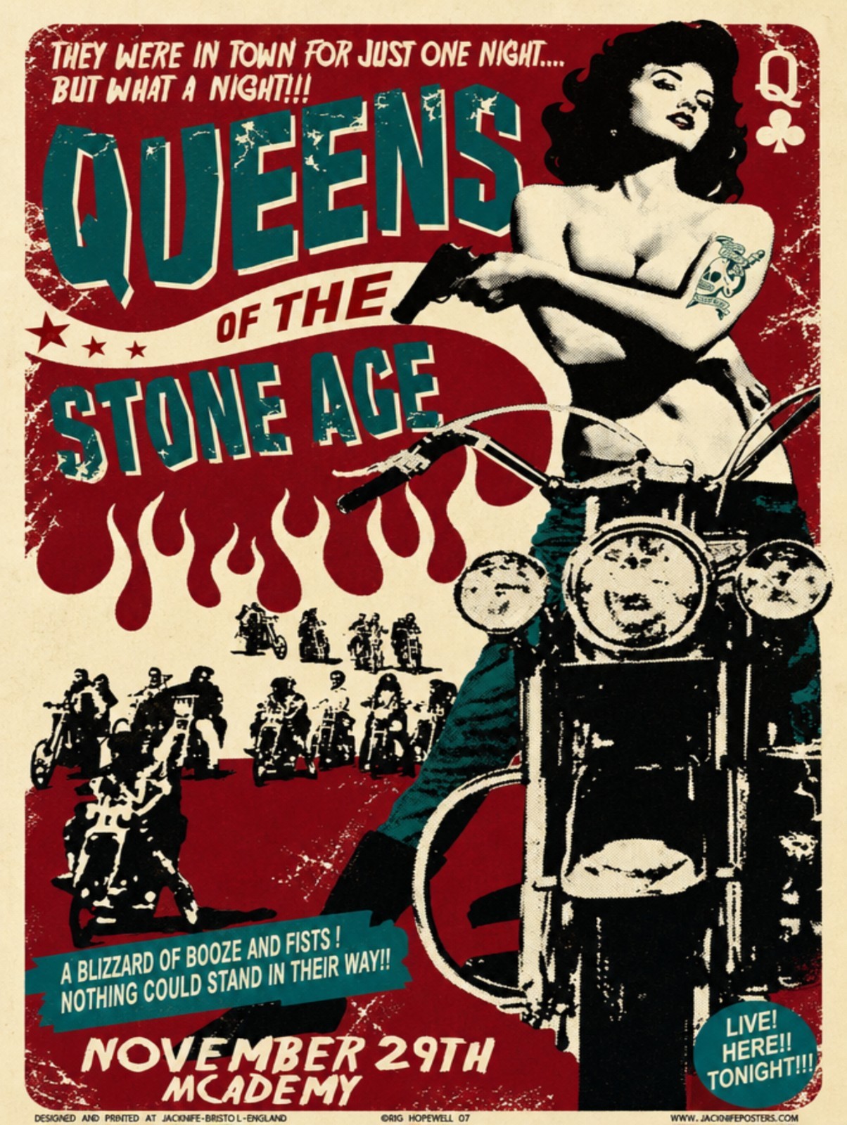 queens of the stone age nov. 29th mcademy wall art metal sign