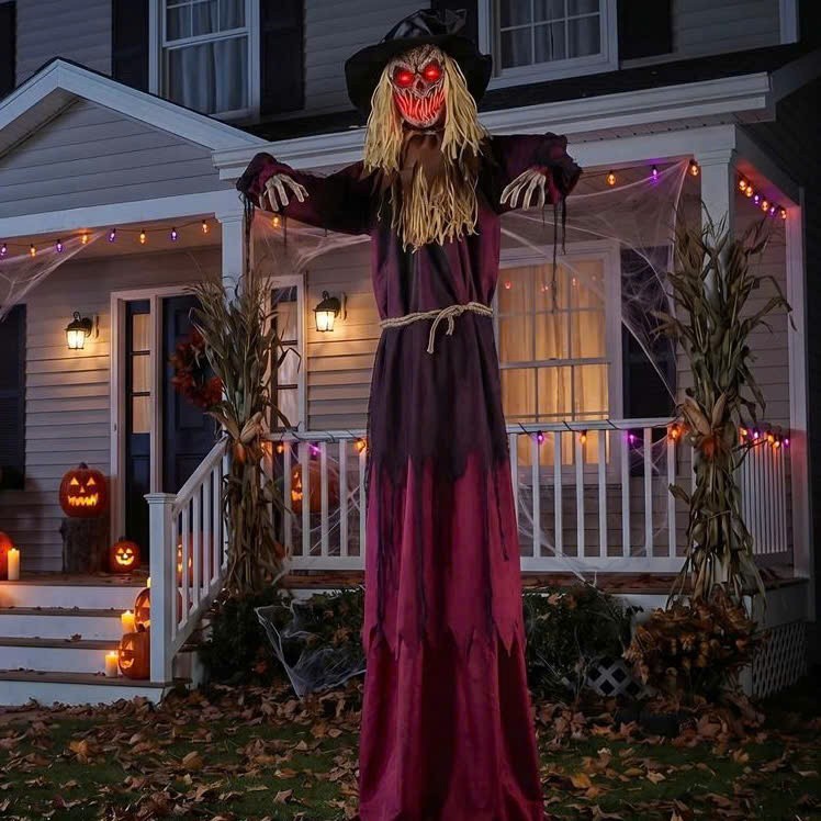 Animated Rising Talking Scarecrow 8 Ft Light-Up Halloween Prop Animated Rising Talking Scarecrow 8 Ft Light-Up Halloween Prop