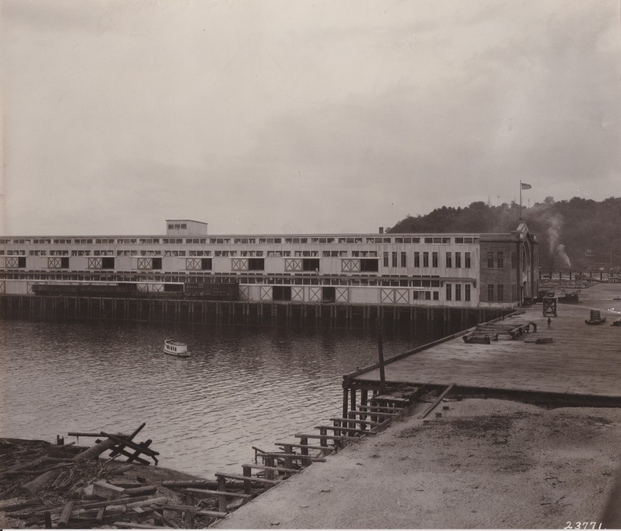1921 Press Photo View of Smith Cove Terminal at Pier 91 in Seattle, Washington