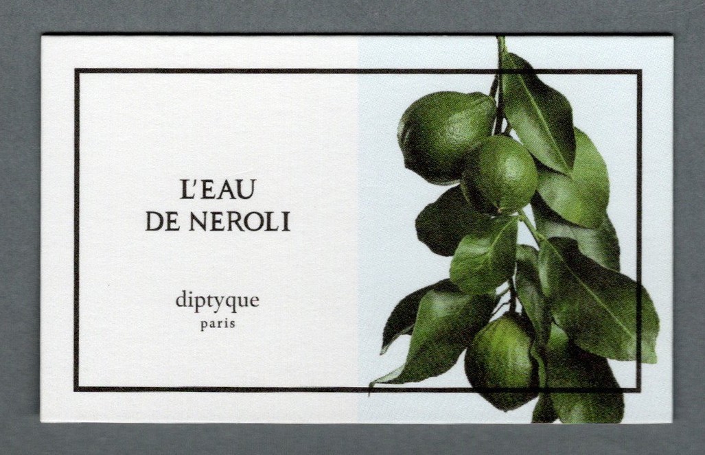 Advertising card - advertising card - L\'Eau de Neroli de Diptyque double sided