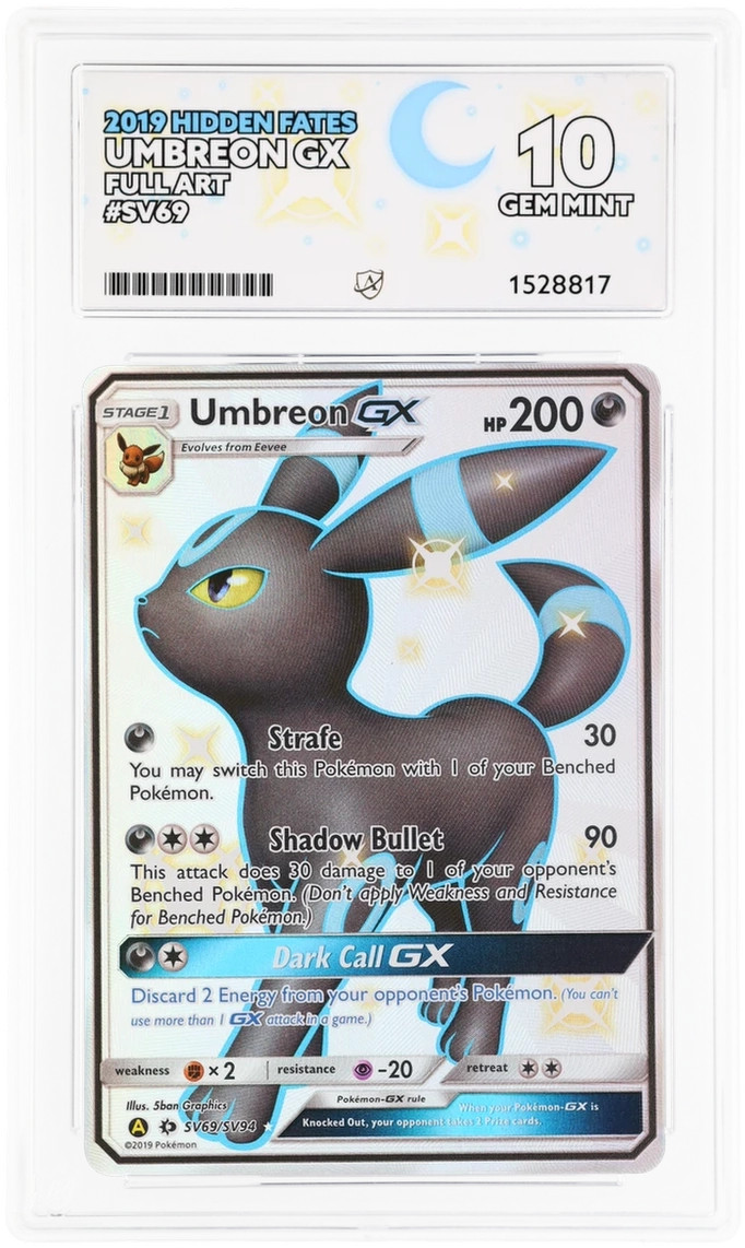 ACE 10 Umbreon Gx SV69/SV94 Hidden Fates Gem Mint Pokemon ACE 10 Umbreon Gx SV69/SV94 Hidden Fates Gem Mint Pokemon