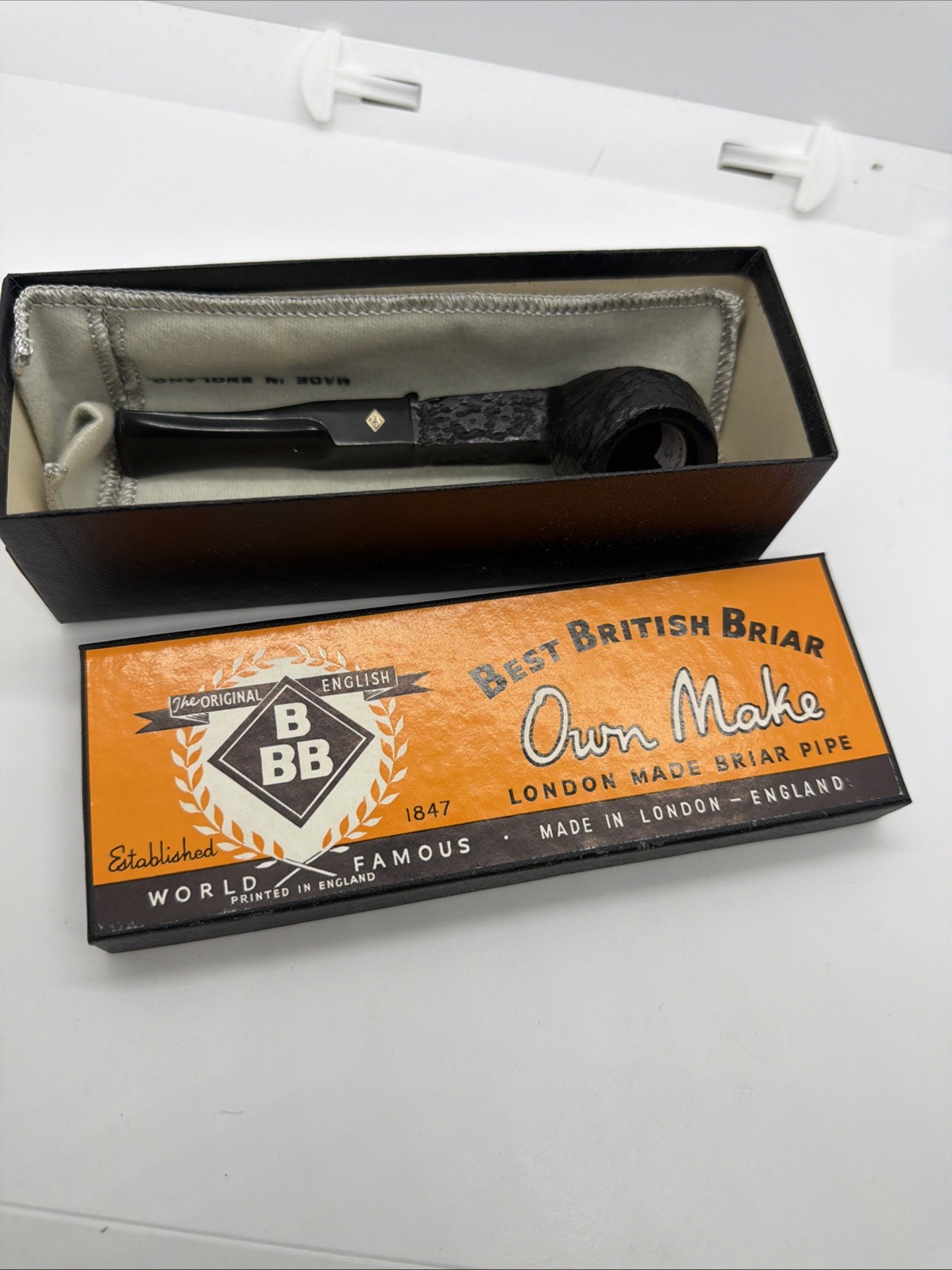Early BBB THORNEYCROFT 414 Bulldog Box Best British Briar New In box Diamond Early BBB THORNEYCROFT 414 Bulldog Box Best British Briar New In box Diamond