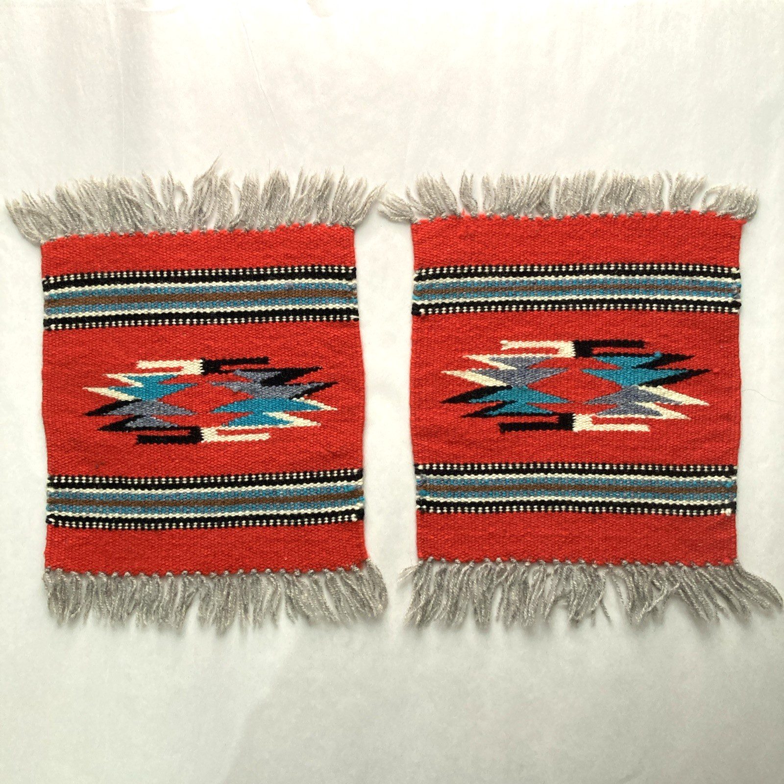 Vintage Two CHIMAYO Small Hand Woven Wool Mats 10