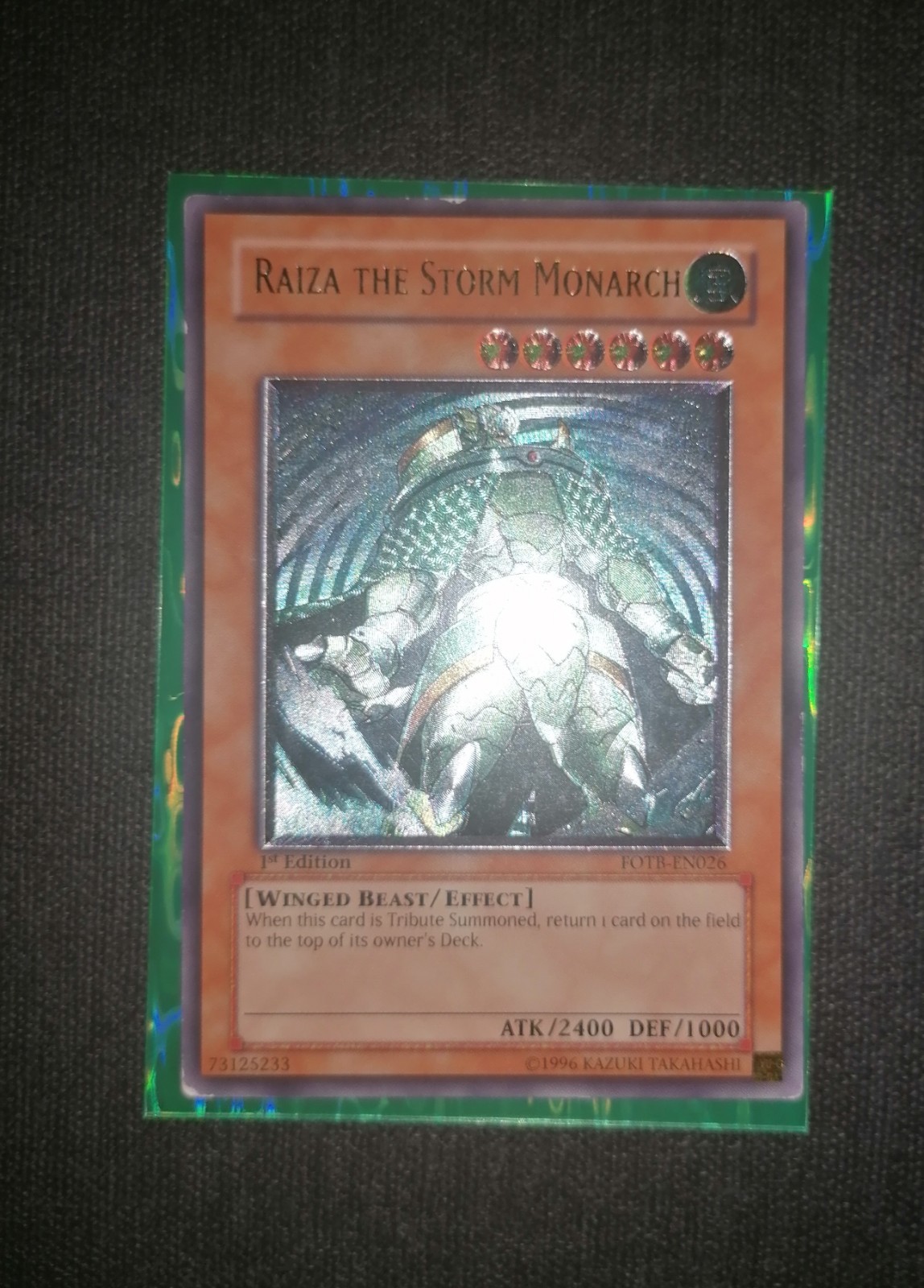 Yu-Gi-Oh Raiza the Storm Monarch 1st Edition Ultimate Rare FOTB-EN026 Euro