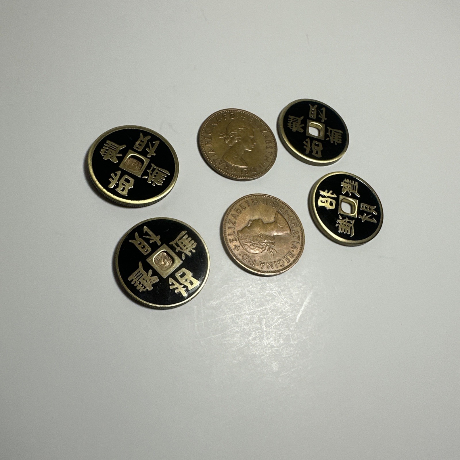 Vintage Magic Trick, Silver/Copper/Brass Coin Set X2
