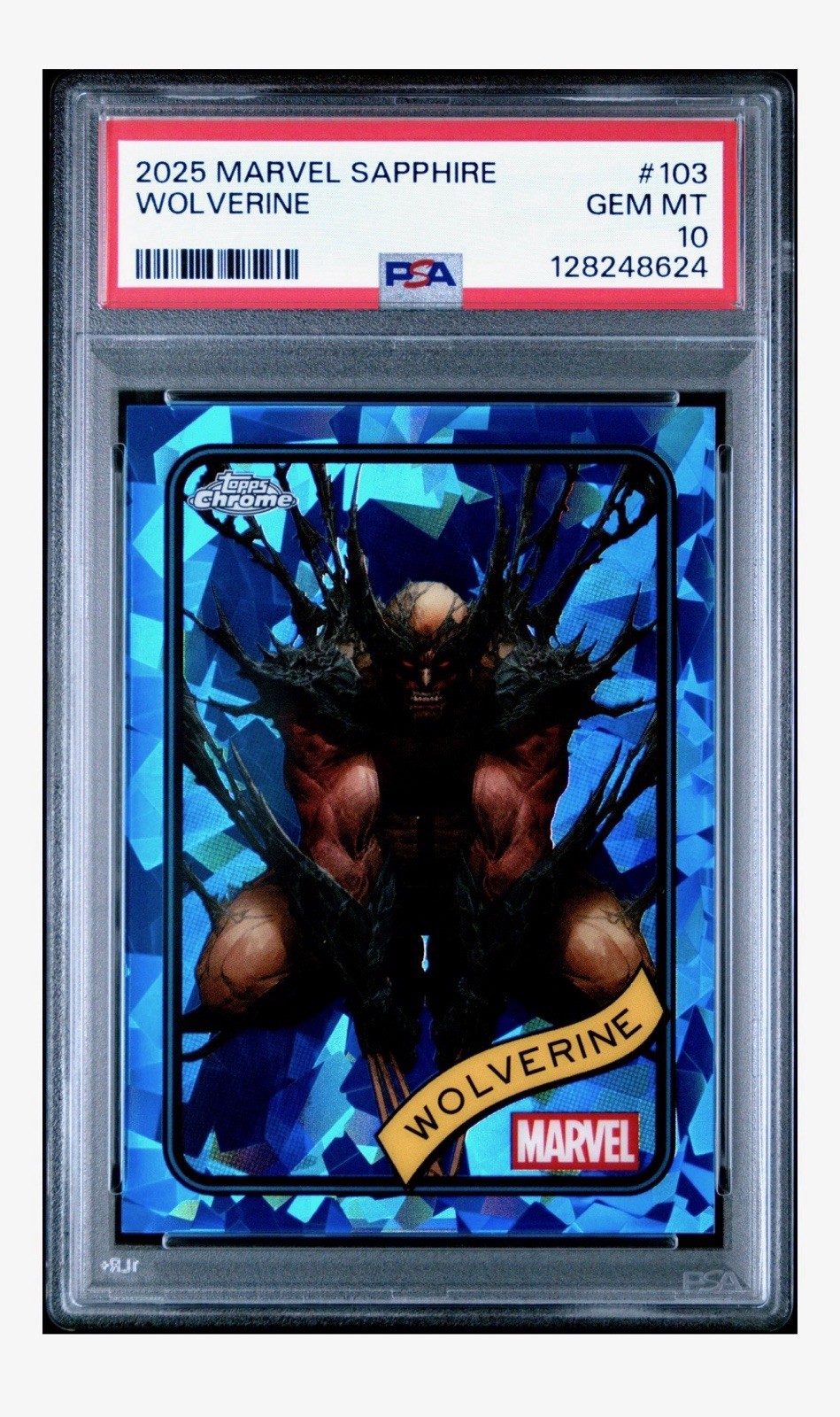 2025 Topps Chrome Marvel Sapphire Wolverine #103 PSA 10 GEM MINT 2025 Topps Chrome Marvel Sapphire Wolverine #103 PSA 10 GEM MINT