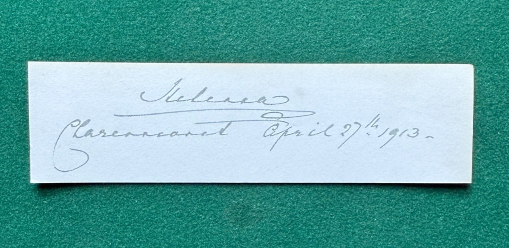 Antique Royal Signature Princess Helena Schleswig-Holstein Claremont 1913
