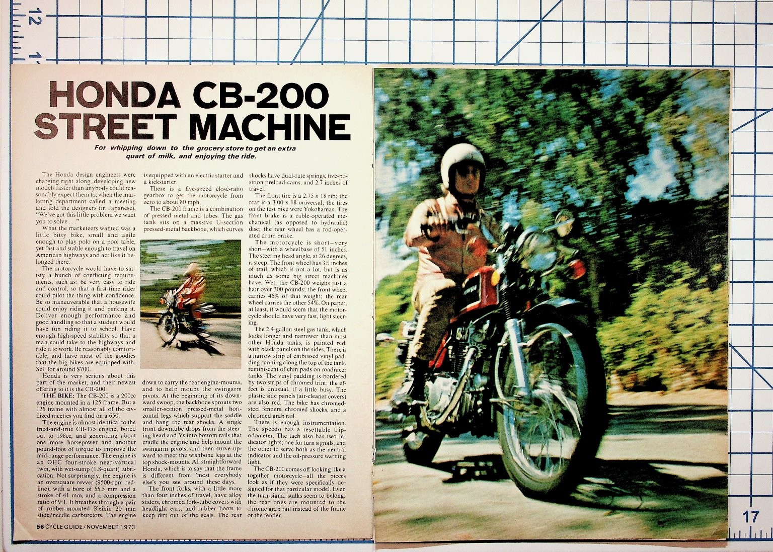 1973 Cycle Guide Magazine Article Honda CB-200 Street Machine Motorcycle 1973 Cycle Guide Magazine Article Honda CB-200 Street Machine Motorcycle