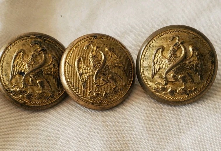 Antique 19th C. Mexican Military Buttons Lot of 3 Horstmann Bros & Allien NY Antique 19th C. Mexican Military Buttons Lot of 3 Horstmann Bros & Allien NY