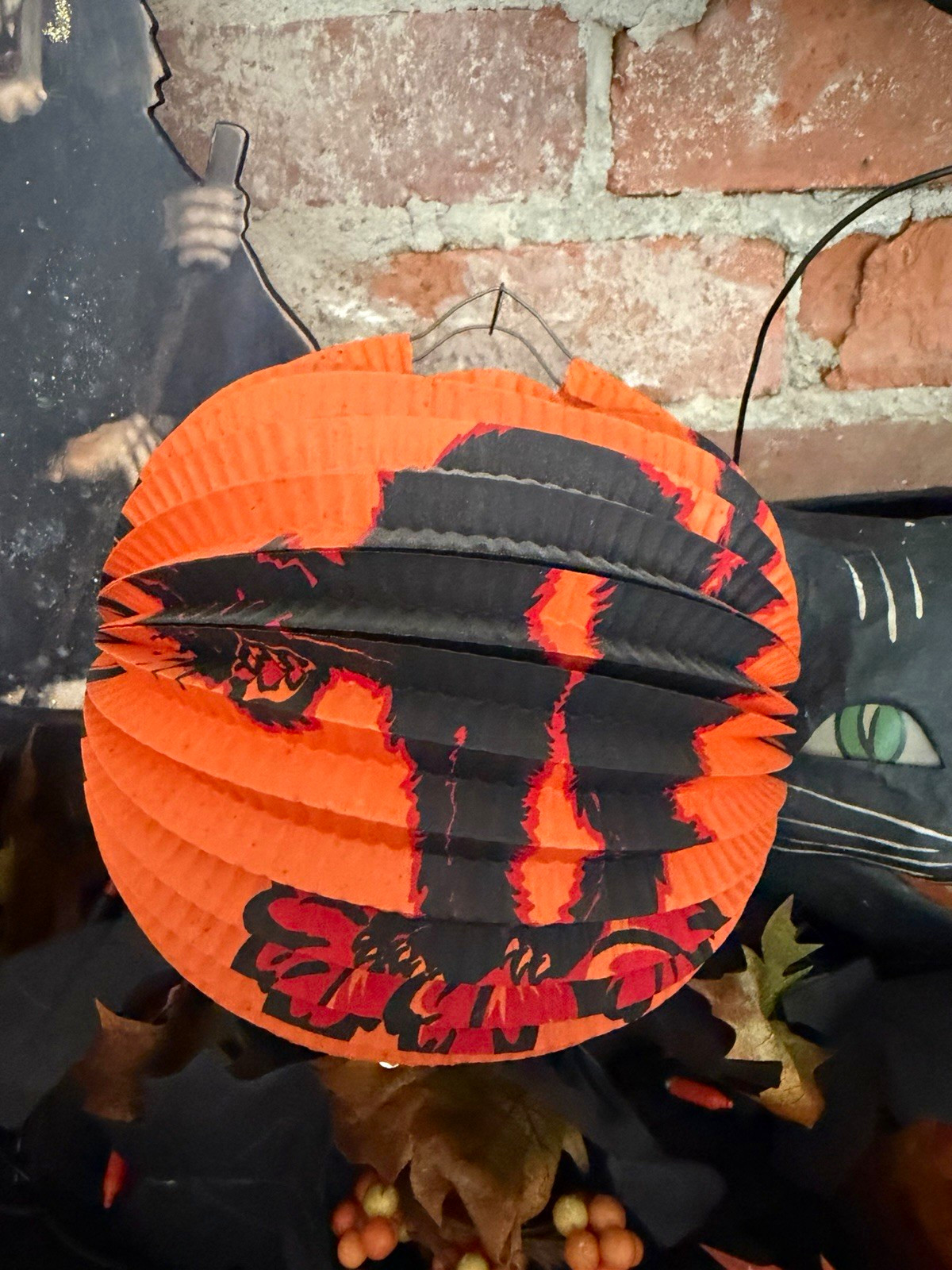Antique/vintage German Black Cat Paper Halloween Lantern From The 20s Or 30s? Antique/vintage German Black Cat Paper Halloween Lantern From The 20s Or 30s?