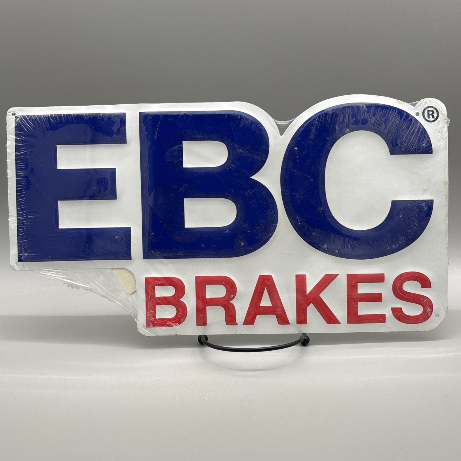 Vtg EBC Brakes 3D Raised Sign Factory Sealed NOS W/ Mounting Tape Garage 15x8