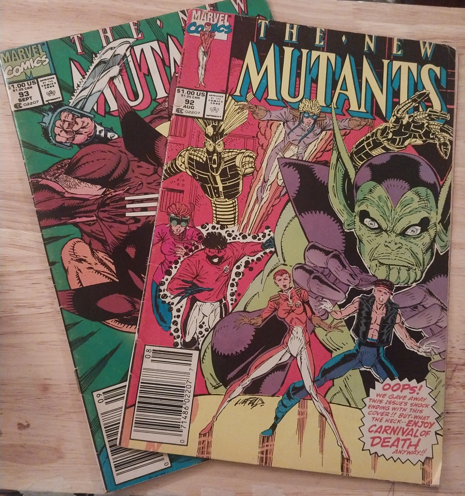 The New Mutants #92 & 93 (Marvel Aug & Sept 1990) Liefeld McFarlane covers The New Mutants #92 & 93 (Marvel Aug & Sept 1990) Liefeld McFarlane covers