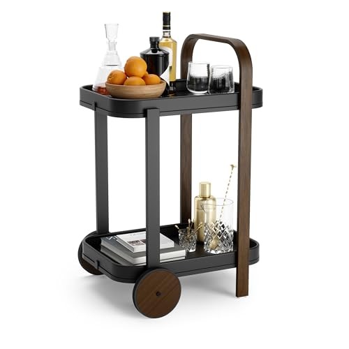Umbra Bellwood Bar and Serving Cart, Black/Walnut Umbra Bellwood Bar and Serving Cart, Black/Walnut