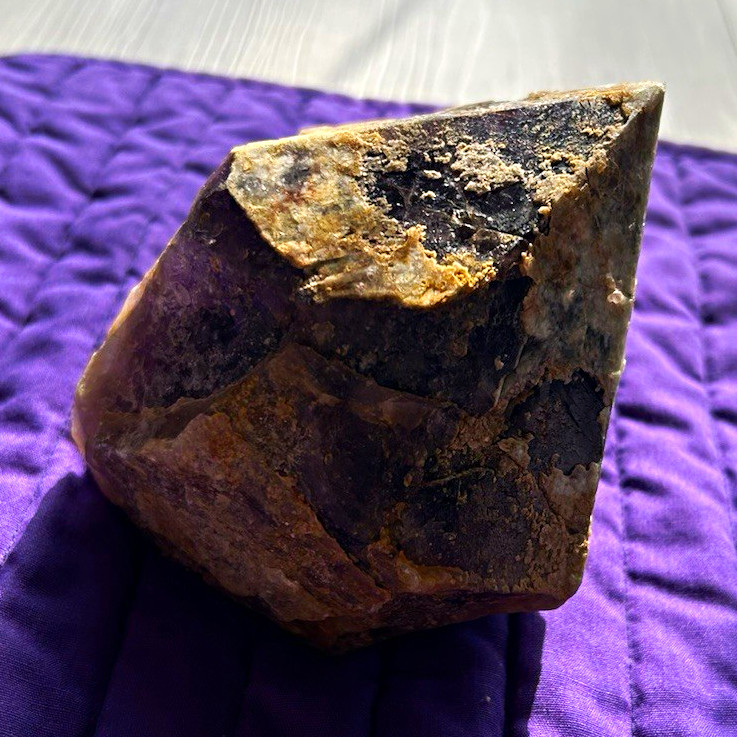 Massive 5 lb Raw Chevron Amethyst Crystal Point - Dense Display Specimen 4 Massive 5 lb Raw Chevron Amethyst Crystal Point - Dense Display Specimen 4