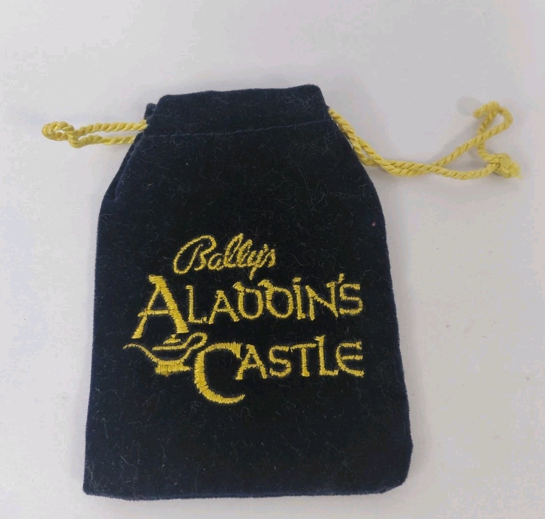 Vintage Bally's Aladdin's Castle Blue Velvet Token Bag 