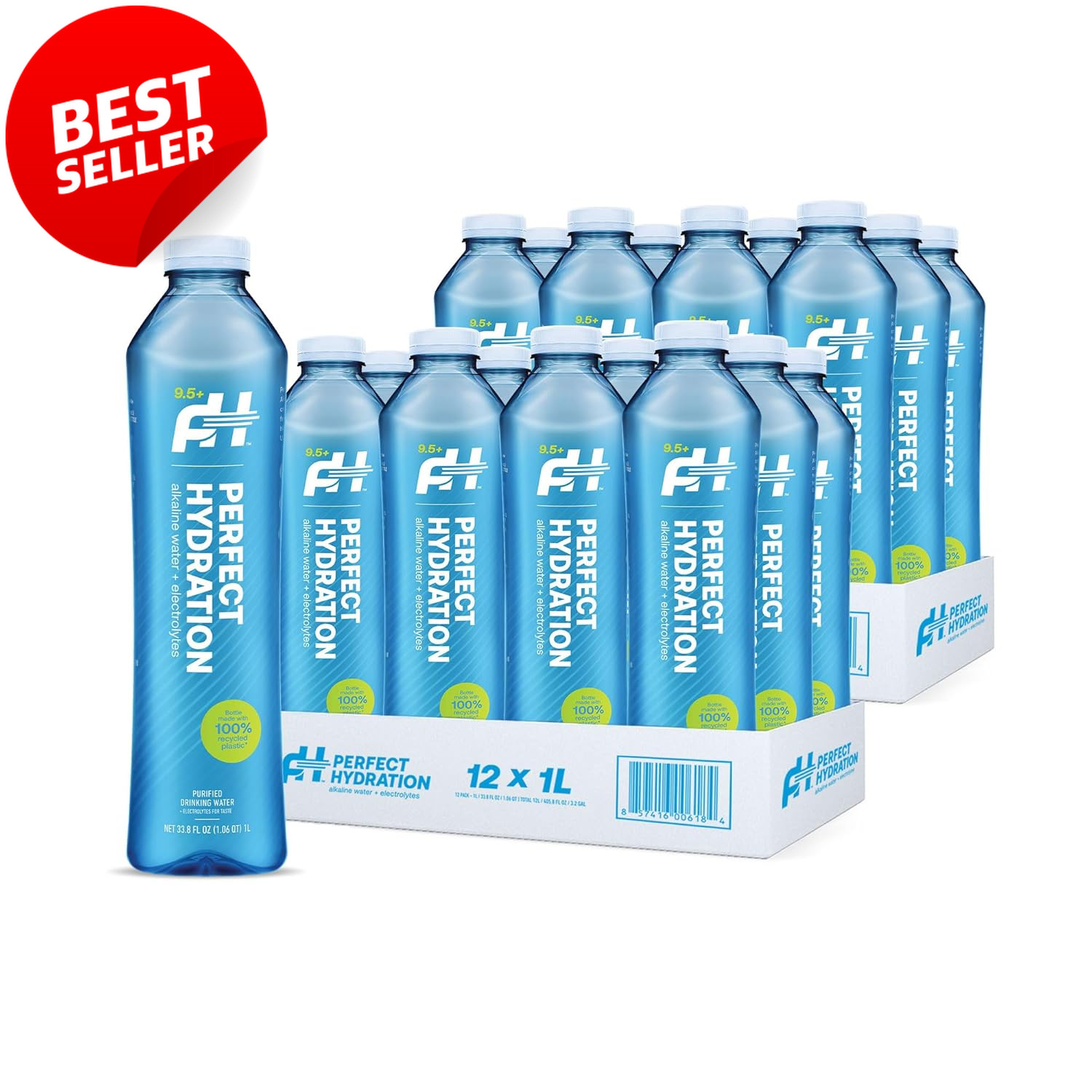 9.5+ pH Alkaline Drinking Water 1L Bottles Case of 24 Made in USA - US 9.5+ pH Alkaline Drinking Water 1L Bottles Case of 24 Made in USA - US