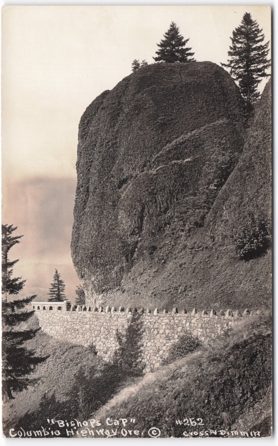 Vintage Real Photo Postcard Bishop's Cap Columbia Highway Oregon RPPC Vintage Real Photo Postcard Bishop's Cap Columbia Highway Oregon RPPC