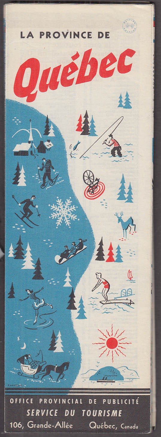 Province of Quebec Official Road Map 1951