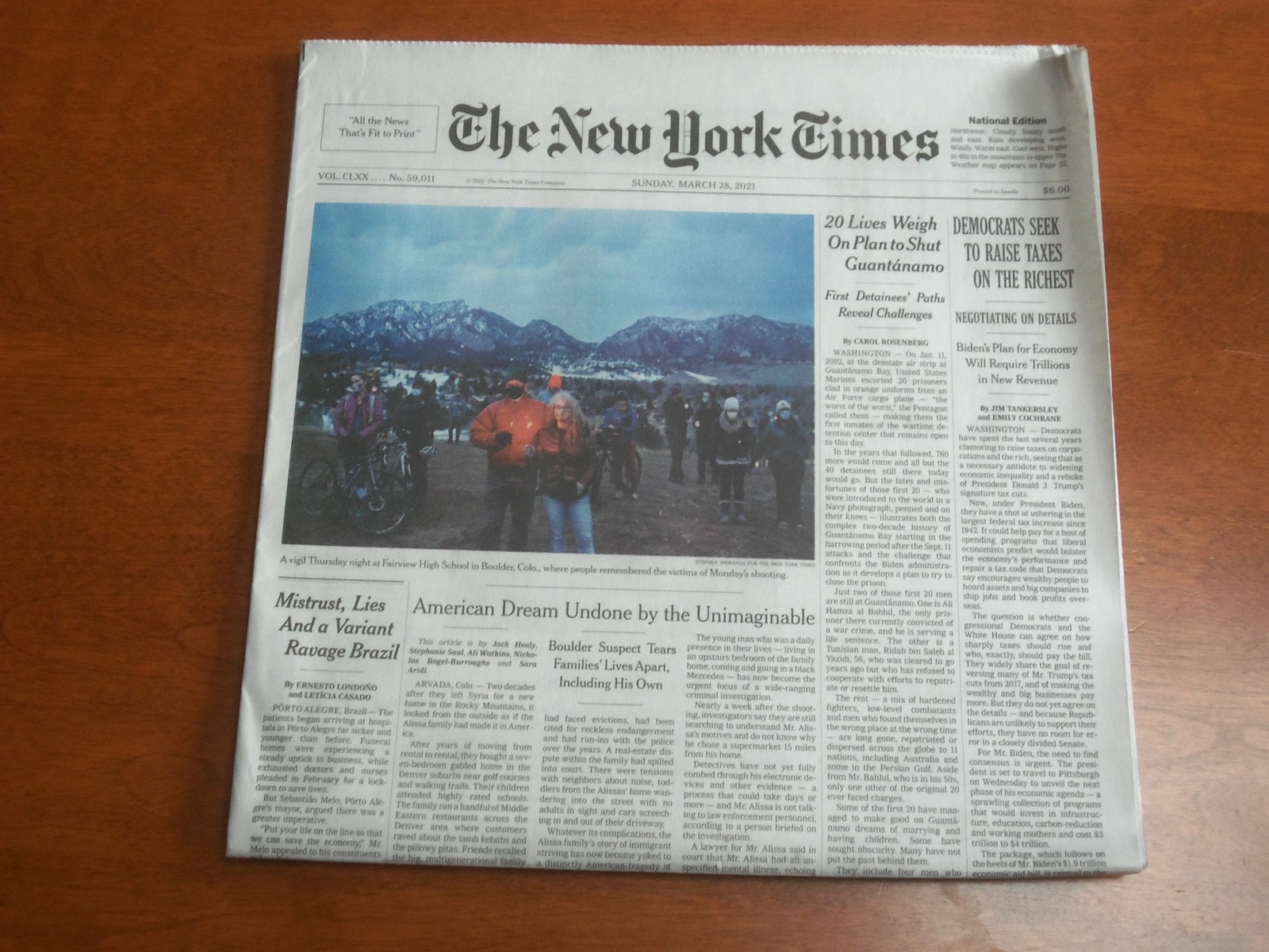 2021 MARCH 28 NEW YORK TIMES - DEMOCRATS SEEK TO RAISE TAXES ON THE RICHEST