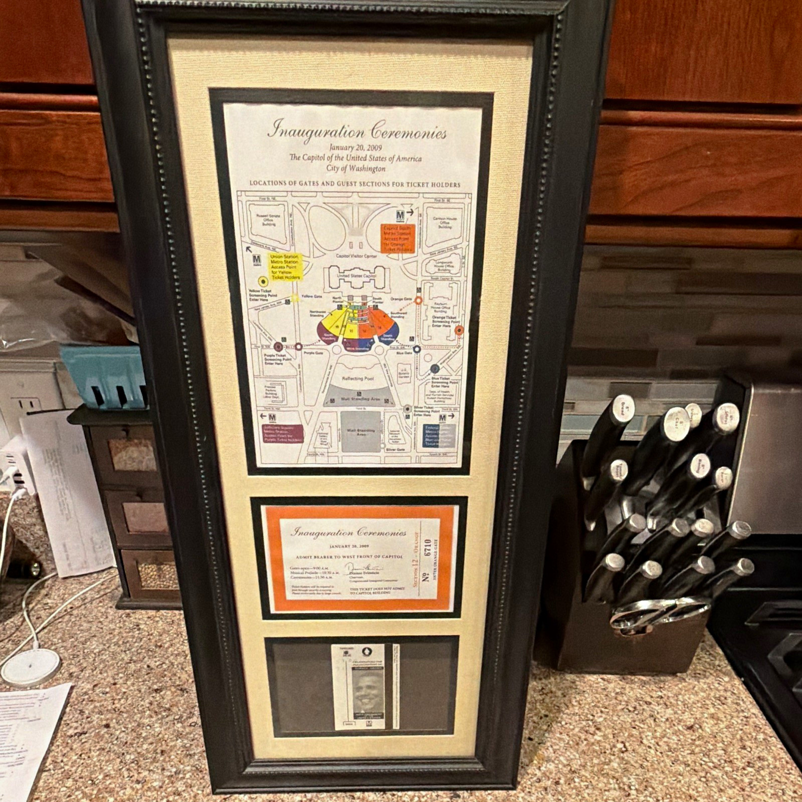 Barack Obama 2009 Inauguration Ceremonies Framed Ticket & Farecard Display