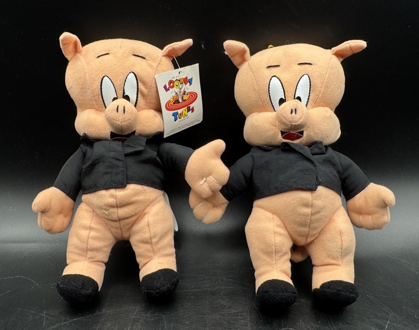 Vintage Porky Pig Ace Novelty Co 1995 Looney Tunes 9” Plush Lot of 2