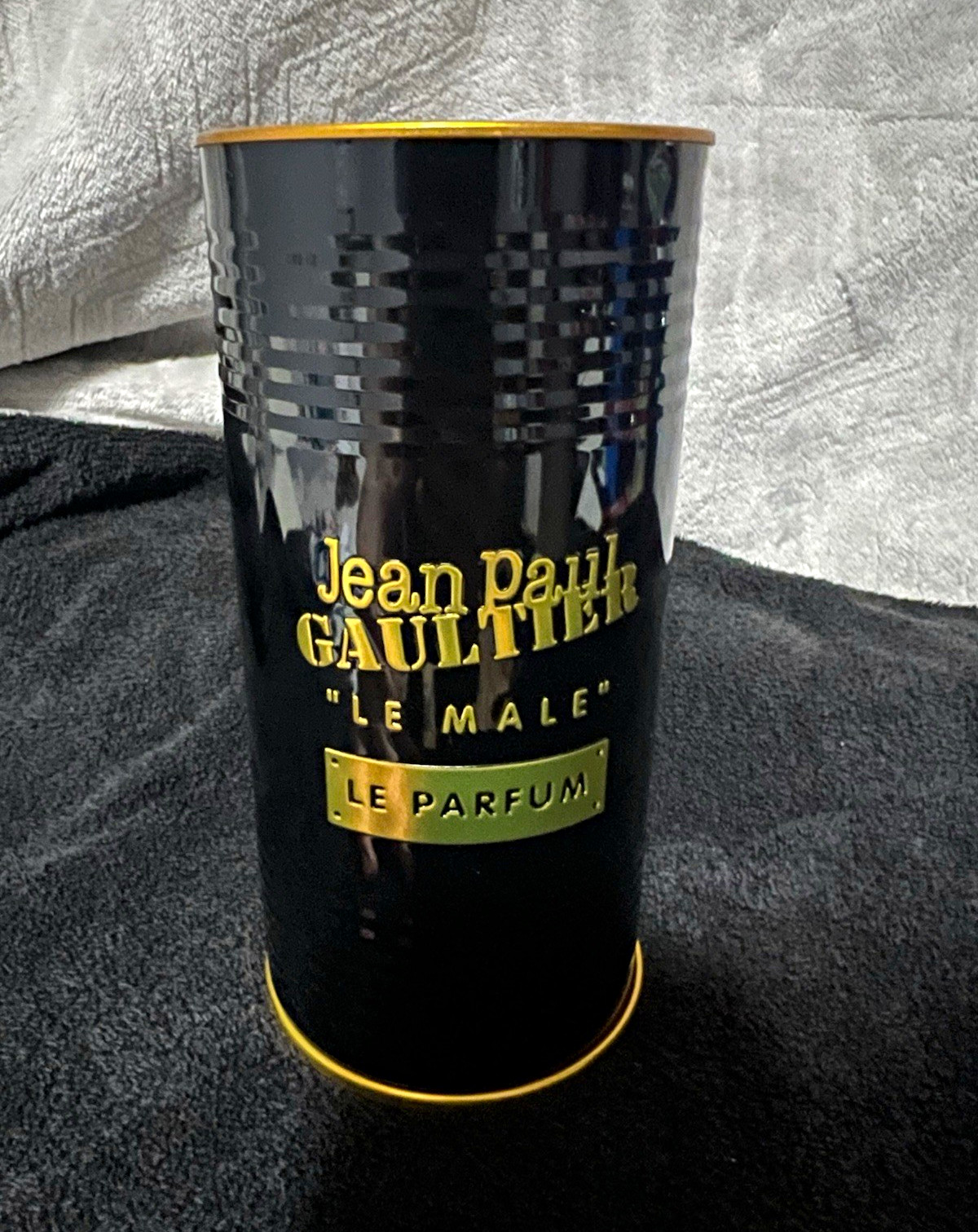 Jean Paul Gaultier Le Male Le Parfum Black & Gold Empty Tin Canister