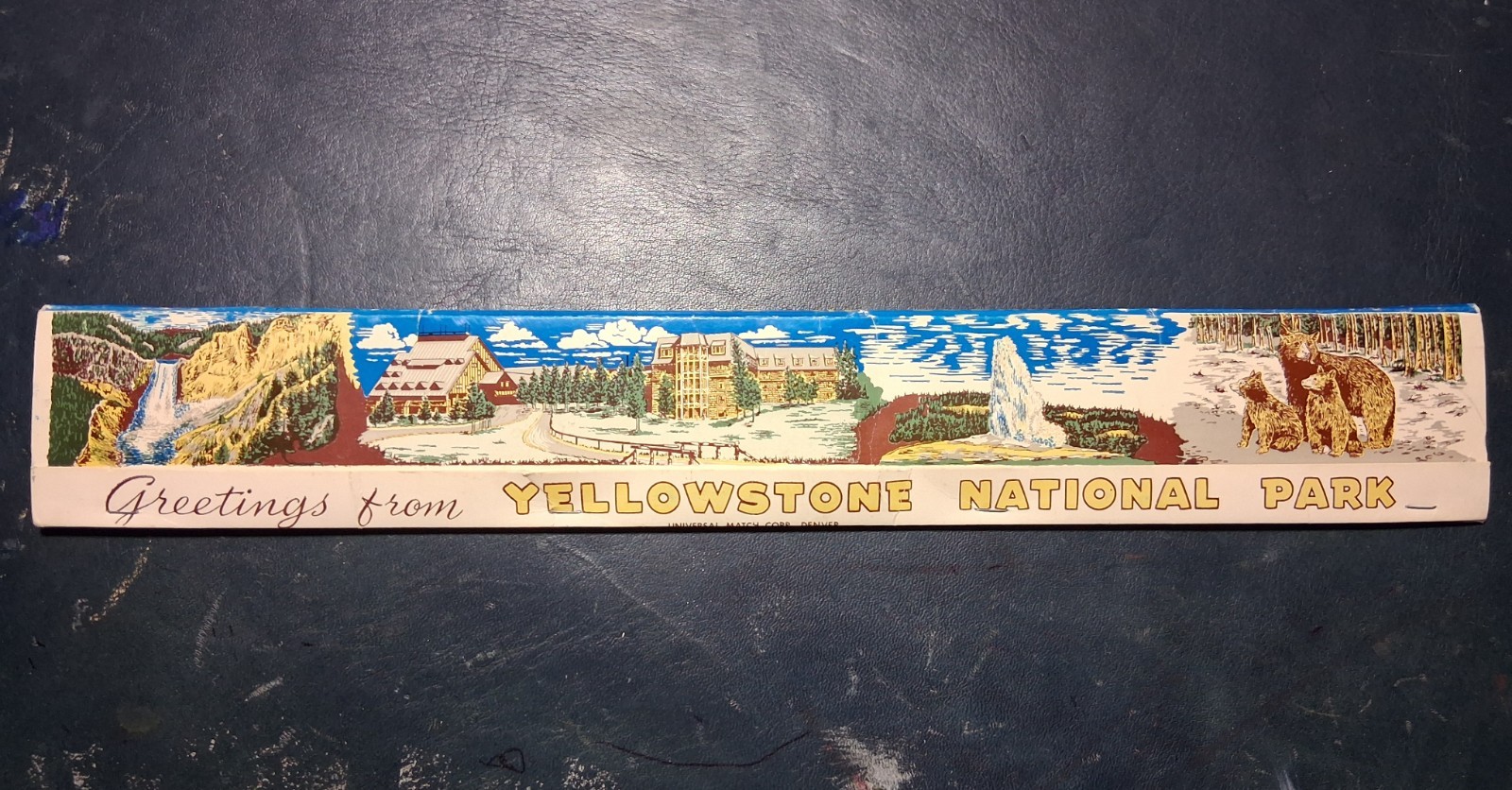 VTG 1940s Greetings from Yellowstone National Park Advertising 12 inch Matchbook